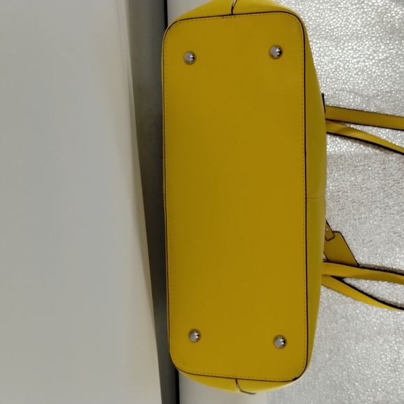 Bostonten shoulder bag yellow double straps zip top large vegan leather - Picture 10 of 12